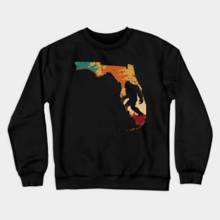 Bigfoot Retro Vintage Sasquatch Florida Crewneck Sweatshirt